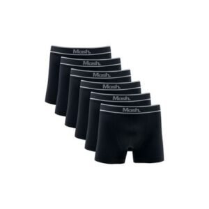 Kit 6 Cuecas Boxer Microfibra sem Costura Preto G