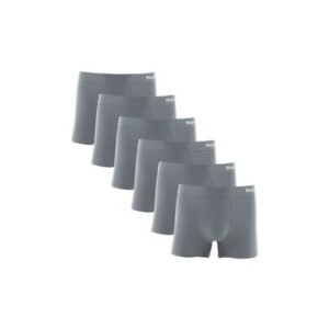 Kit 6 Cuecas Boxer Microfibra Risca de Giz Cinza Médio G