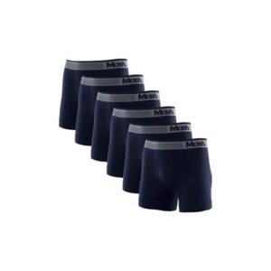 Kit 6 Cuecas Boxer Microfibra sem Costura Azul Marinho M