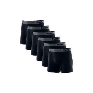 Kit 6 Cuecas Boxer Microfibra sem Costura Preto P