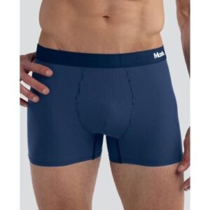 Cueca Boxer Microfibra Risca de Giz Azul Escuro M