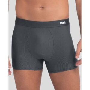 Cueca Boxer Microfibra Risca de Giz Cinza Chumbo P