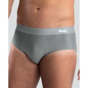 Cueca Slip Microfibra Risca de Giz Cinza Médio P