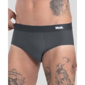 Cueca Slip Microfibra Risca de Giz Cinza Chumbo G