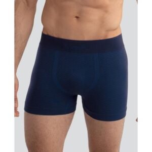 Cueca Boxer Microfibra sem Costura Jacquard Azul Marinho P