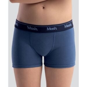 Cueca Boxer Algodão Lisa Infantil Azul Jeans Escuro M