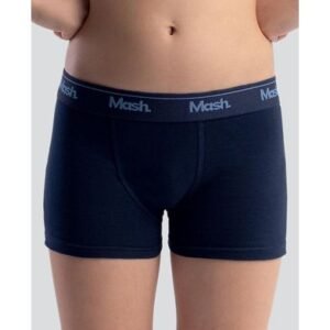 Cueca Boxer Algodão Lisa Infantil Azul Marinho PP