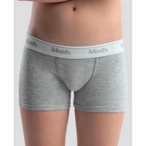 Cueca Boxer Algodão Lisa Infantil Cinza Mescla Claro PP