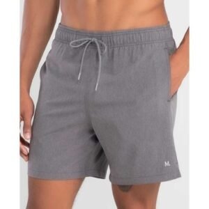 Short Praia Liso Mescla Cinza Mescla Medio G