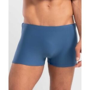 Sunga Boxer Lisa com Vivo Lateral Azul Jeans Escuro G
