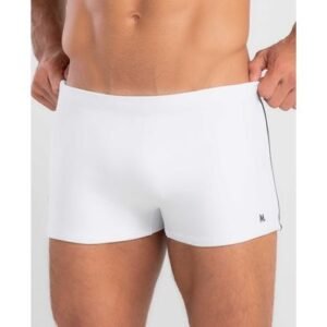 Sunga Boxer Lisa com Vivo Lateral Branco GG