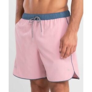 Short Praia Mescla Recortado Plus Size Rosa XXGG