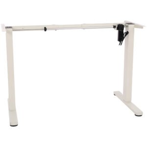 Estrutura Metálica Para Mesa De Altura Ajustável Branca Com Motor Simples E 3 Memórias