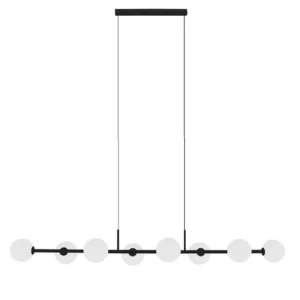 Pendente Aluminio Vidro Orbit 145Cm - PRETO