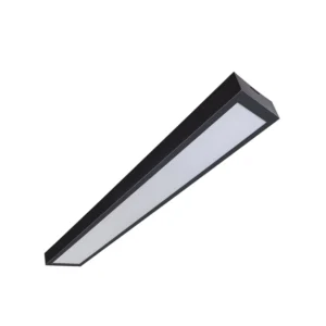 Plafon Led Sobrepor Retangular Preto 54W Valencia - LED BRANCO QUENTE (3000K)