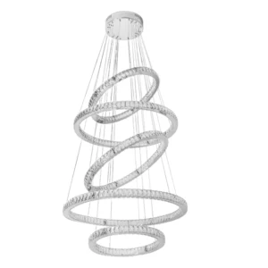 Pendente Led Aluminio Cristal Cromo 161w 3000k