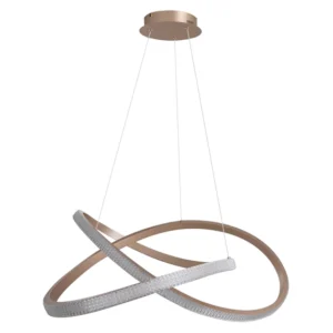 Pendente Led Metal Aluminio Champagne 84w 3000k Atenas