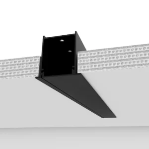 Perfil Embutir Aluminio Preto 200cm Sem Iluminacao Fit40