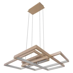 Pendente Led Metal Aluminio Champagne 73w 3000k Urbe