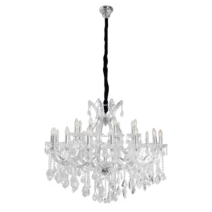 Lustre Cristal K9 Metal Cromado 110cm Florenca