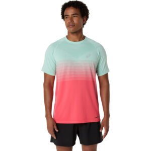 Camiseta ASICS Seamless - Masculino - Rosa/Verde