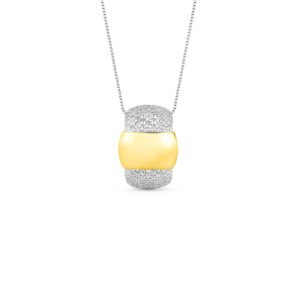 Pingente Santorini em em Prata 925 e Ouro Amarelo 18k com Diamantes 0,43 ct