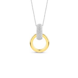Pingente Santorini em Prata 925 e Ouro Amarelo 18k com Diamantes 0,30 ct
