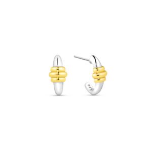 Brinco Argola Ópera em Prata 925 com Ouro Amarelo 18k