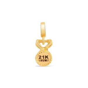 Pingente Life Esporte Medalha 21k Run em Prata 925 com Banho de Ouro Amarelo 18k e Esmalte