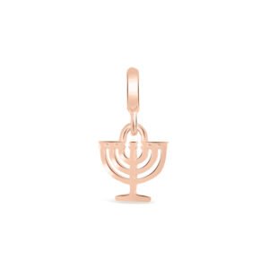 Pingente Life Religioso Menorah em Liga Rosé com Banho de Ouro Rosé 18k