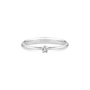 Anel em Ouro Branco 18k com Diamante de Laboratório 0,05ct