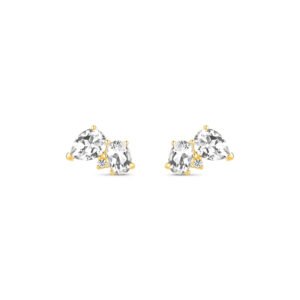 Brinco Florence em Ouro Amarelo 18k com Cristais Naturais e Diamante 0,05 ct
