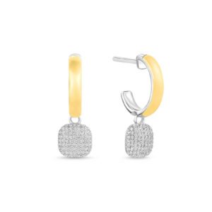 Brinco Argola Capri em Prata 925 e Ouro Amarelo 18k com Diamantes 0,62 ct