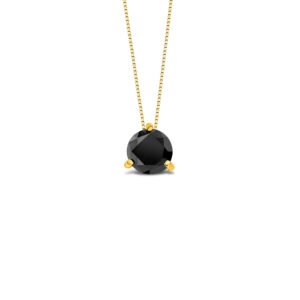 Pingente Expressão em Ouro Amarelo 18k com Diamante Negro 0,5ct