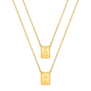 Escapulário Jesus e N.Sra Aparecida em Ouro Amarelo 18k