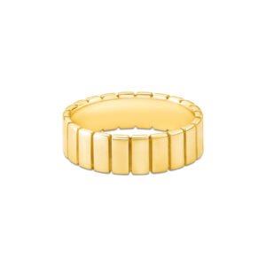 Anel Life Textura em Prata 925 com Banho de Ouro Amarelo 18k