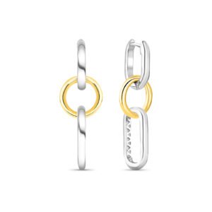 Brinco Duetto em Prata 925 com Ouro Amarelo 18k