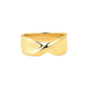 Anel Life Textura em Prata 925 com Banho de Ouro Amarelo 18k