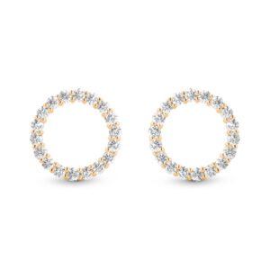 Brinco Life Intense II em Prata 925 com Banho de Ouro Amarelo 18k e Pedras Incolores