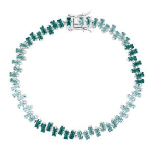 Pulseira Life Aurora II em Prata 925 com Pedras Verdes