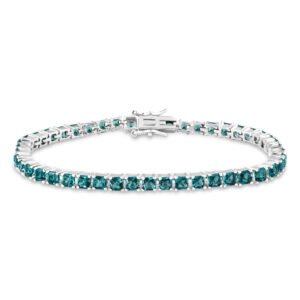 Pulseira Life Riviera II em Prata 925 com Pedras Verdes