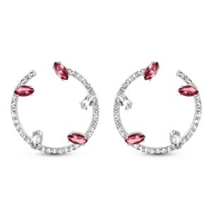 Brinco Life Brisa II em Prata 925 com Pedras Vermelhas e Incolores