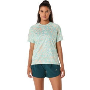Camiseta ASICS Road Lite-Show - Feminino - Verde/Colorido