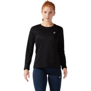 Camiseta ASICS Manga Longa Silver - Feminino - Preto