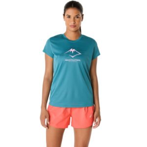 Camiseta ASICS Fujitrail Logo - Feminino - Azul