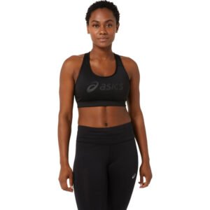 Top ASICS Logo - Feminino - Preto/Preto