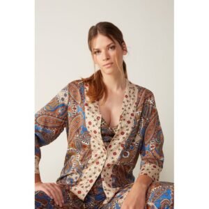 Casaco Em Tela De Viscose Indian Vibes - Marrom