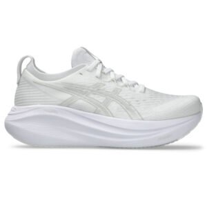 Tênis ASICS GEL-Nimbus 27 - Feminino - Branco/Cinza