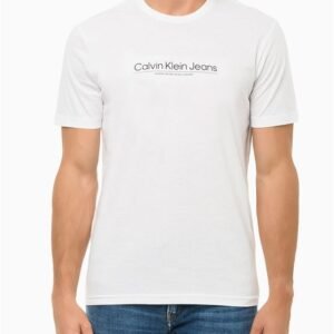 Camiseta Masculina de Algodão Slim Estampa Centro Cidades Calvin Klein Jeans - Branco Camiseta Masculina de Algodão Slim Estampa Centro Cidades Calvin Klein Jeans Branco Ggg