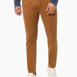 Calça de Sarja Chino Masculina Skinny Com Stretch Cintura Baixa Color Calvin Klein - Cáqui Escuro Calça de Sarja Chino Masculina Skinny Com Stretch Cintura Baixa Color Calvin Klein Cáqui Escuro 40